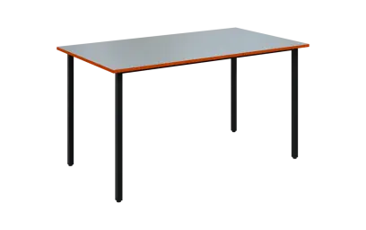 JSB 140N Jídelní stůl 1394 x 800 mm, deska šedá s hranou pomeranč / podnož černá